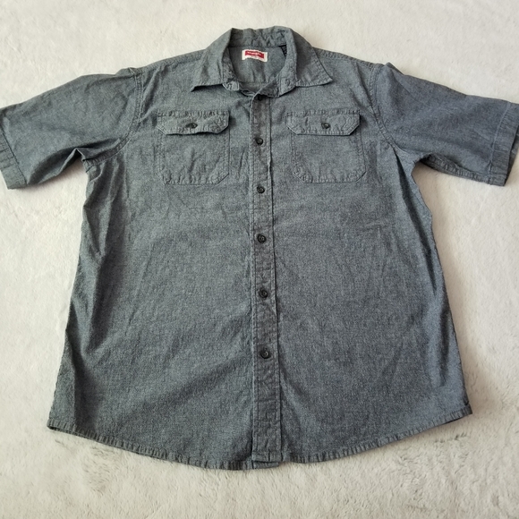 WRANGLER Set of 2 Woven Twill Classic Short Sleeve Shirts Size M - Picture 3 of 13